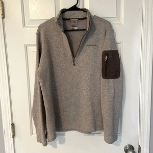 Avalanche jacket, quarter zip, tan color, large in mens, side pocket, vintage